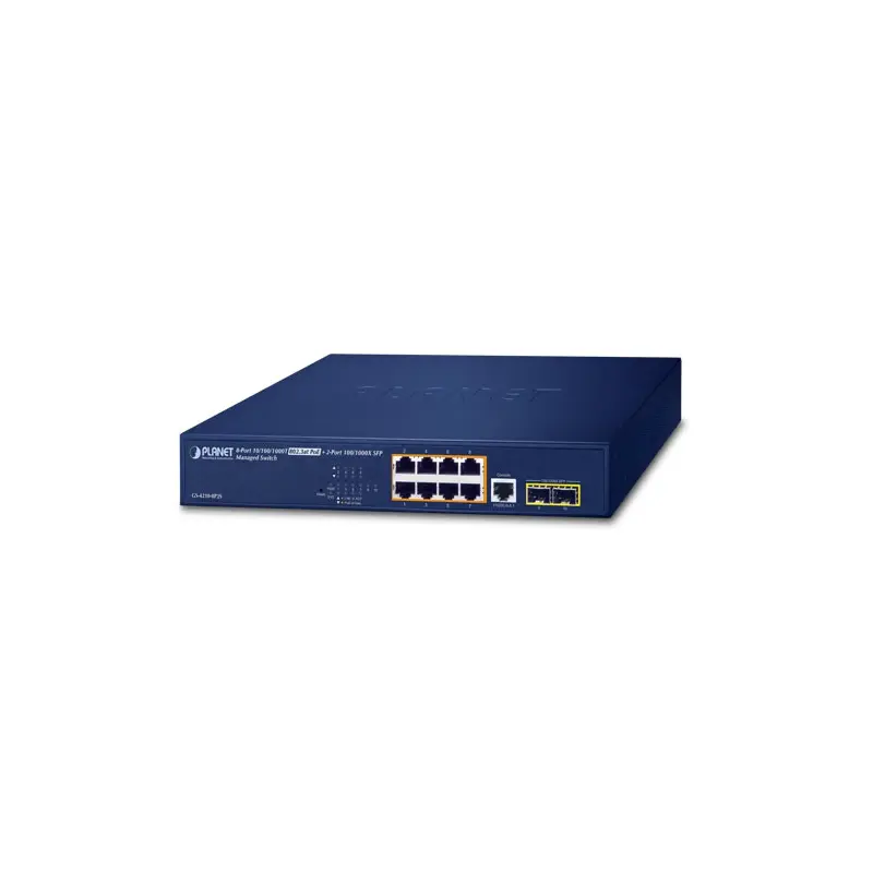 PLANET GS-4210-8P2S netwerk-switch Managed Gigabit Ethernet (10/100/1000) Power over Ethernet (PoE) 1U Blauw