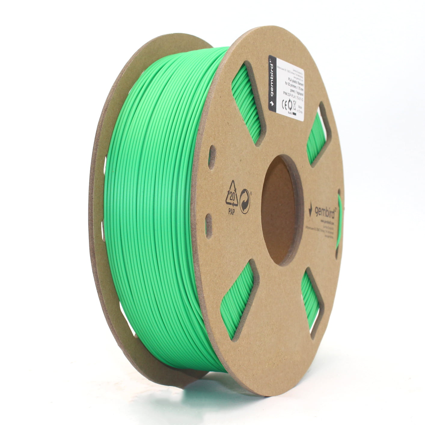 Gembird 3DP-PLA1.75-01-G 3D-printmateriaal Polymelkzuur Groen 1,4 kg
