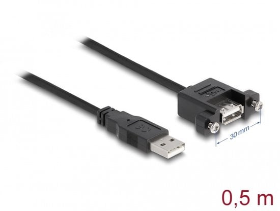 DeLOCK 85461 USB-kabel USB 2.0 0,5 m USB A Zwart