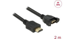 DELOCK HDMI-Kabel A->A St/Bu z.Einbau 4K 30Hz 2.00m zwart