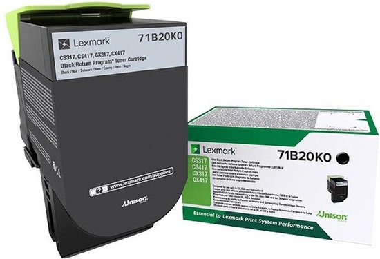 Lexmark 71B20K0 tonercartridge 1 stuk(s) Origineel Zwart
