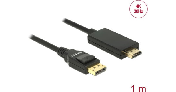 DeLOCK 85316 video kabel adapter 1 m DisplayPort HDMI Zwart