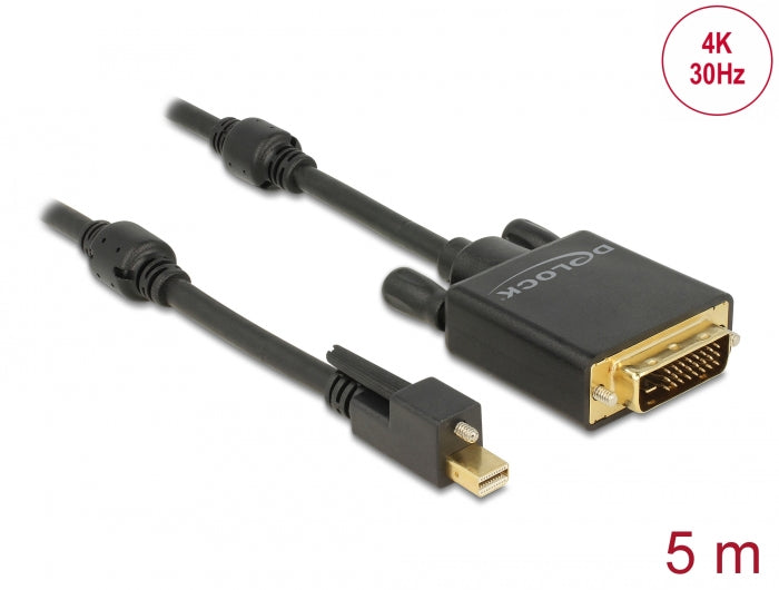 DeLOCK 85637 video kabel adapter 5 m Mini DisplayPort DVI Zwart