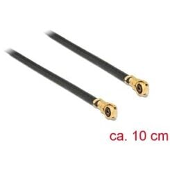 DeLOCK 89642 coax-kabel 1.13 0,1 m MHF IV/ HSC MXHP32 Zwart, Goud