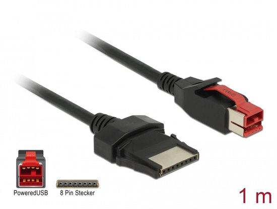 DeLOCK 85477 electriciteitssnoer Zwart 1 m PoweredUSB
