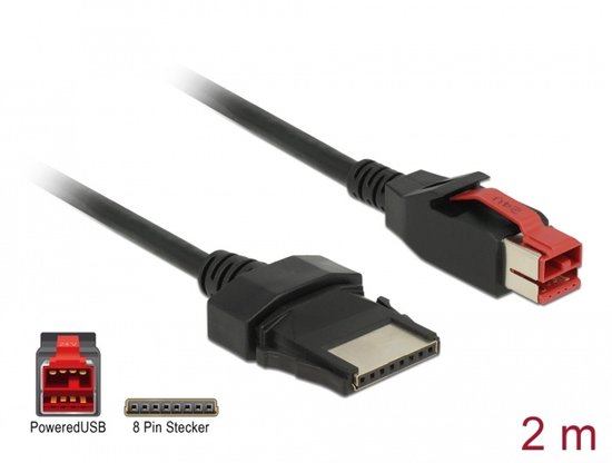 DeLOCK 85478 electriciteitssnoer Zwart 2 m PoweredUSB