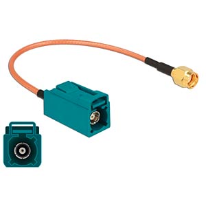 DeLOCK 89664 coax-kabel RG-316 0,2 m FAKRA Z RP-SMA Bruin, Groen