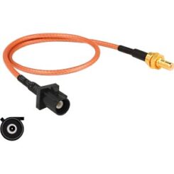 DeLOCK 89676 coax-kabel RG-316 0,3 m FAKRA A SMB Zwart, Bruin, Goud