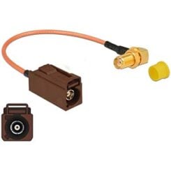 DeLOCK 89684 coax-kabel RG-316 0,2 m FAKRA F SMA Zwart, Bruin, Goud, Geel