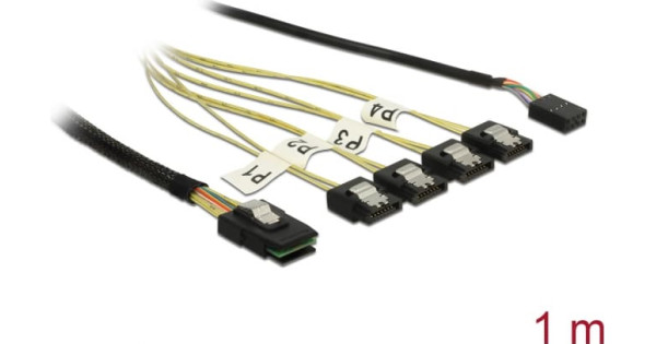 DeLOCK 85682 SATA-kabel 1 m Zwart