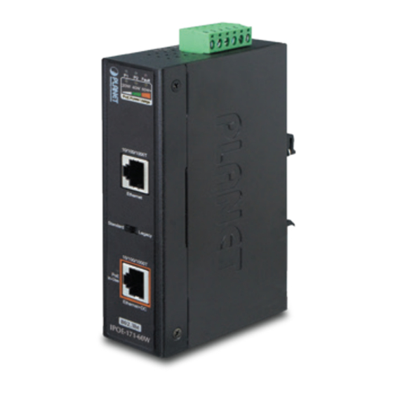 PLANET IPOE-171-60W netwerk-switch Gigabit Ethernet (10/100/1000) Power over Ethernet (PoE) Blauw