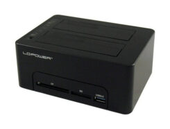 LC-Power LC-DOCK-U3-CR basisstation voor opslagstations USB 3.2 Gen 1 (3.1 Gen 1) Type-A Zwart