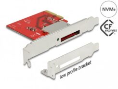 DeLOCK 91748 geheugenkaartlezer PCI Express Intern Metallic, Rood