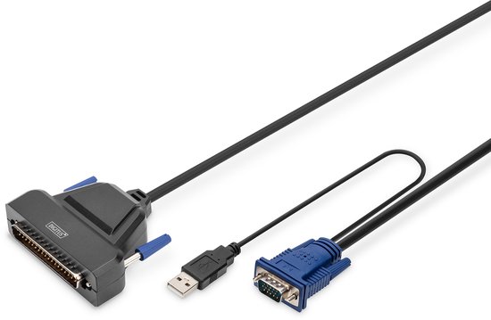 Digitus DS-72212 toetsenbord-video-muis (kvm) kabel Zwart