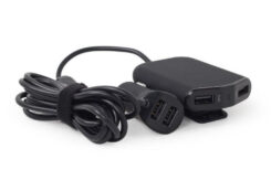Gembird EG-4U-CAR-01 oplader voor mobiele apparatuur GPS, Smartphone, Tablet, Universeel Zwart Sigarettenaansteker, USB Auto