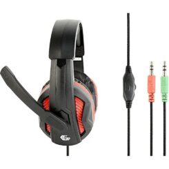 Gembird GHS-03 hoofdtelefoon/headset Bedraad Hoofdband Gamen Zwart, Rood