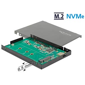 DeLOCK 42609 behuizing voor opslagstations SDD-behuizing Zwart M.2