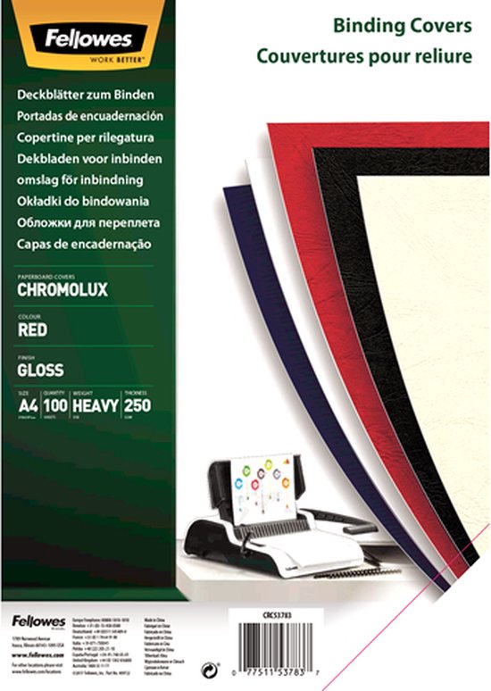 Chromolux dekbladen glans - rood A4