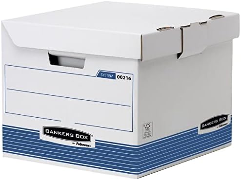 BankersBox Klappdeckelbox 31x37.7x39.5cm blau/weiß 10VE