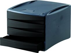 Fellowes Schubladenelement grijs met 4 Schubladen zwart