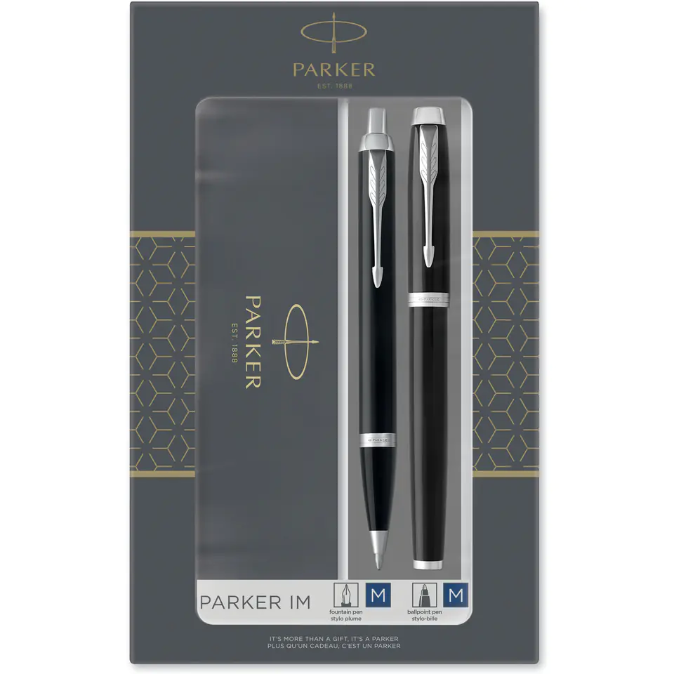 Parker 2093215 pennenset Zwart, Zilver 2 stuk(s)