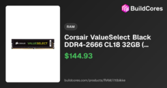 DDR4 32GB PC 2666 CL18 CORSAIR 1.2V retail
