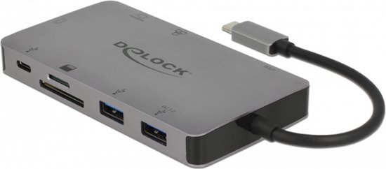 DeLOCK 87735 laptop dock & poortreplicator Bedraad USB 3.2 Gen 1 (3.1 Gen 1) Type-C Grijs