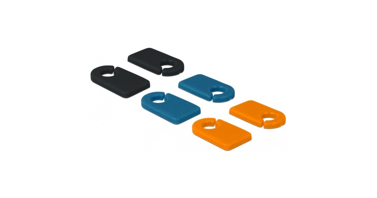 DeLOCK 18293 kabelmarker Zwart, Blauw, Oranje Polyvinyl chloride (PVC) 6 stuk(s)