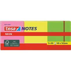 TESA 56001 zelfklevend notitiepapier Rechthoek Groen, Roze, Geel 80 vel Zelfplakkend