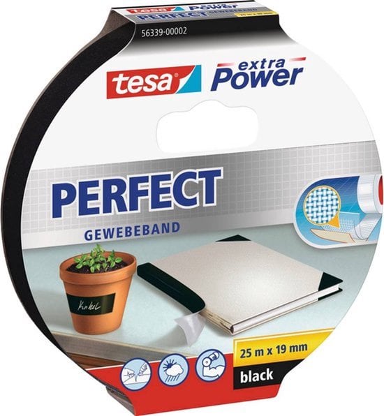 TESA 56339-02 25 m Stof/Weefsel Zwart 1 stuk(s)