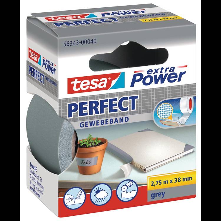 TESA 56343-00040-04 duct tape Geschikt voor gebruik binnen Geschikt voor buitengebruik 2,75 m Polyethyleen Grijs