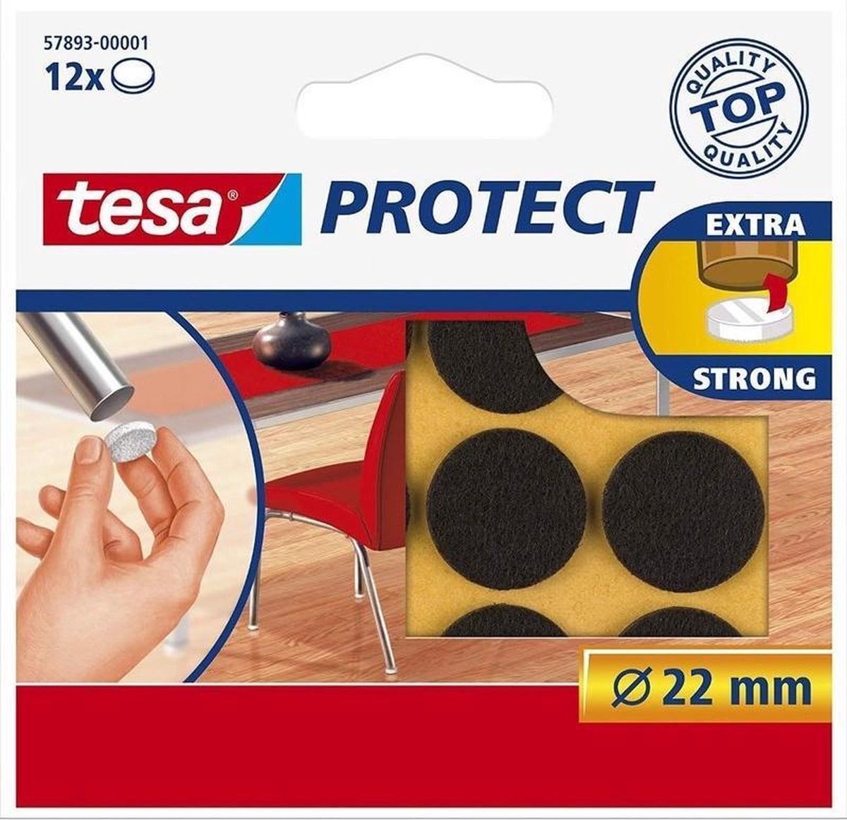 TESA 57893-00001-01 vloerbeschermer voor meubilair 12 stuk(s) Rond