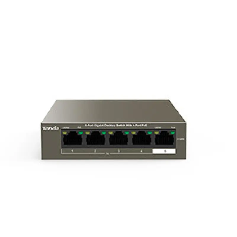 Tenda TEG1105P-4-63W netwerk-switch Unmanaged L2 Gigabit Ethernet (10/100/1000) Power over Ethernet (PoE) Zwart