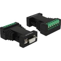 DeLOCK 87686 tussenstuk voor kabels RS-232 RS-422/485 Zwart