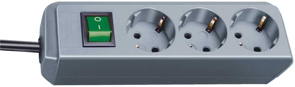 Brennenstuhl Eco-Line + Switch Grijs, Zilver 3 AC-uitgang(en) 1,5 m