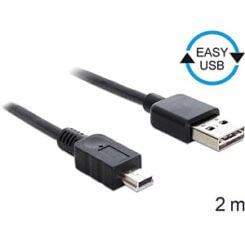 DeLOCK 85554 USB-kabel USB 2.0 2 m USB A Mini-USB B Zwart
