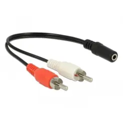DeLOCK 85806 audio kabel 0,2 m 2 x RCA 3.5mm Zwart, Rood, Wit