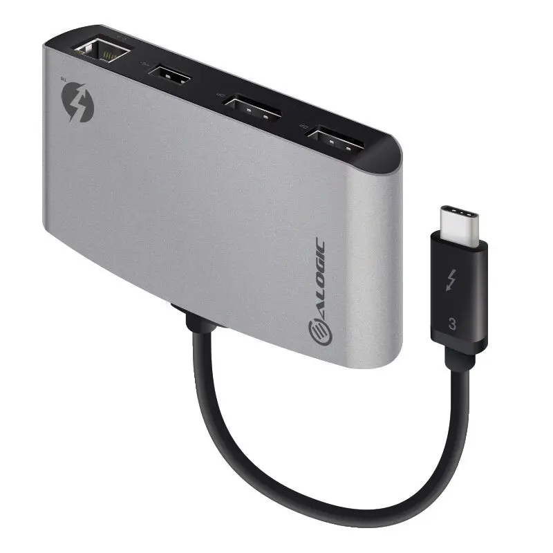ALOGIC TB3D2DPBL-SGR interfacekaart/-adapter DisplayPort, RJ-45, USB 3.2 Gen 1 (3.1 Gen 1)