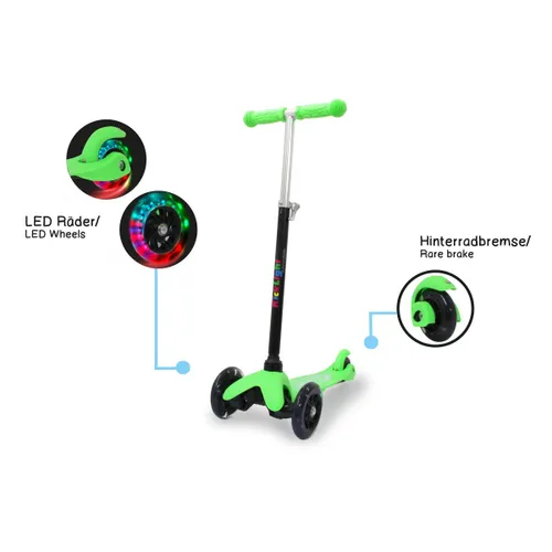 Jamara 460495 scooter Kinderen Step met drie wielen Zwart, Groen