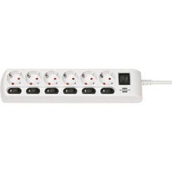 Brennenstuhl 1153110126 power uitbreiding 2 m 6 AC-uitgang(en) Binnen Wit