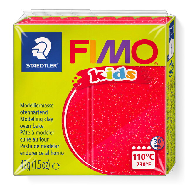 FIMO Mod.masse Fimo kids rood glitter