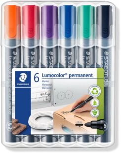 Staedtler Lumocolor permanent marker 352 permanente marker Kogelpunt Zwart, Blauw, Groen, Oranje, Rood, Violet 6 stuk(s)