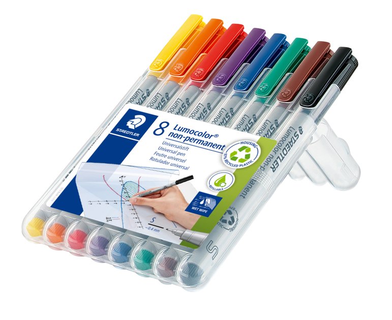 Staedtler 311 WP8 markeerstift 8 stuk(s) Zwart, Blauw, Bruin, Groen, Oranje, Rood, Violet, Geel