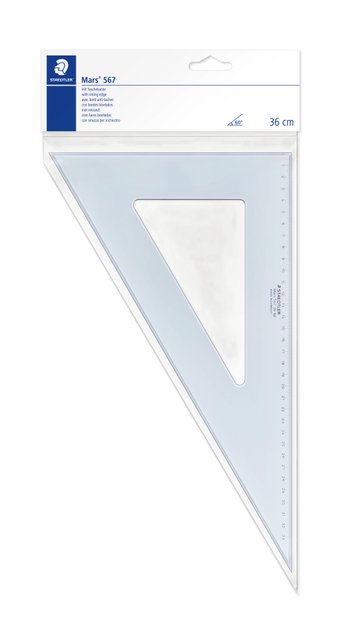 Staedtler Mars 567 Bureauliniaal 360 mm Kunststof Blauw, Transparant 1 stuk(s)