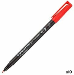 Staedtler Lumocolor 318-2 permanente marker Kogelpunt Rood 10 stuk(s)