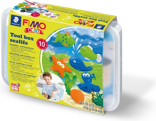 Staedtler FIMO 8039 Boetseerklei 168 g Blauw, Groen, Oranje, Wit 4 stuk(s)