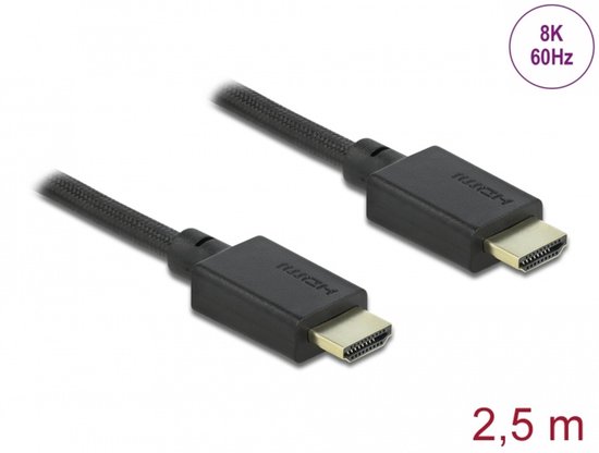 DeLOCK 85389 HDMI kabel 2,5 m HDMI Type A (Standaard) Zwart