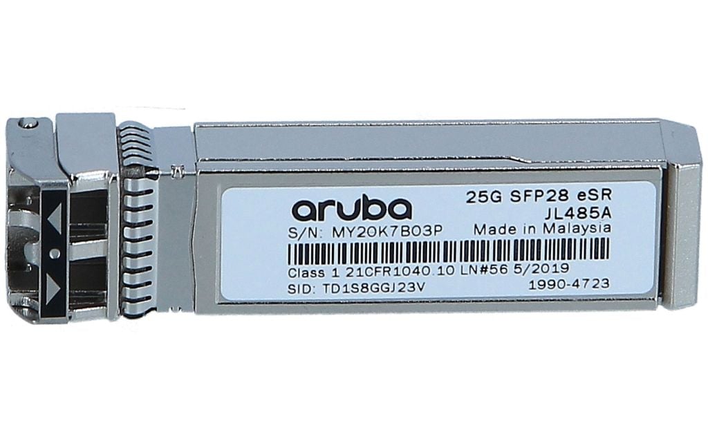HPE Aruba Networking 25G SFP28 LC eSR 400m MMF Transceiver InfiniBand en Glasvezelkabel Zilver