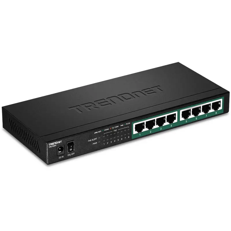Trendnet TPE-TG84 netwerk-switch Unmanaged Gigabit Ethernet (10/100/1000) Power over Ethernet (PoE) Zwart