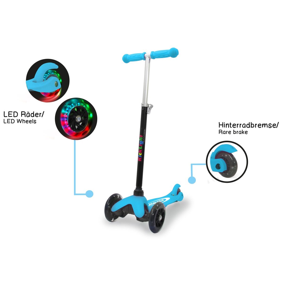 Jamara KickLight Scooter blauw